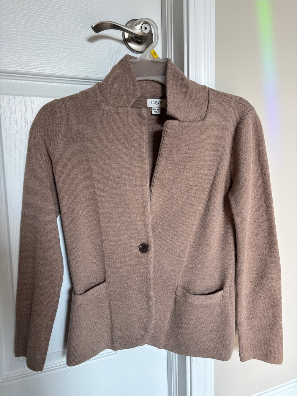 J. Crew Women's Taupe Brown Single-Button Sweater Blazer